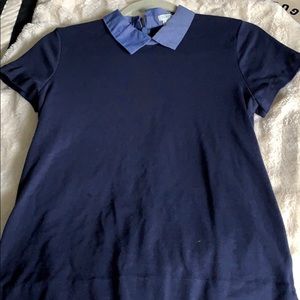 J Crew collared tee with back zipper Sz S